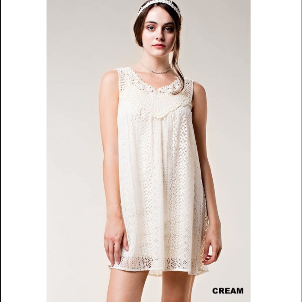 • Darlene Cream Crochet Dress •