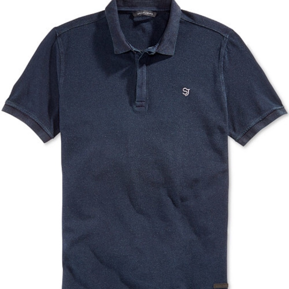 Sean John men's textured indigo polo