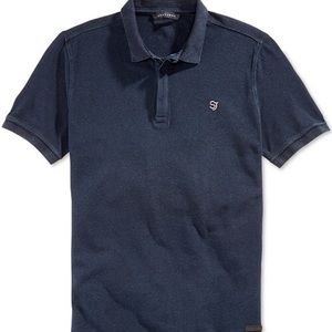 Sean John men's textured indigo polo