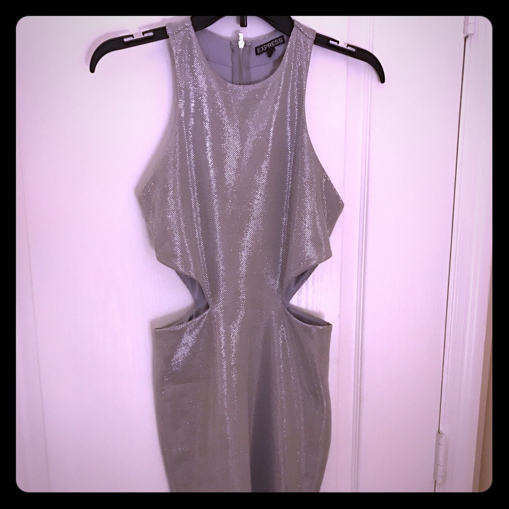 Express Metallic Cut Out Dress