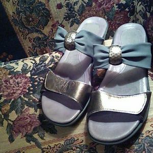 Naot silver slip on sandal size 39