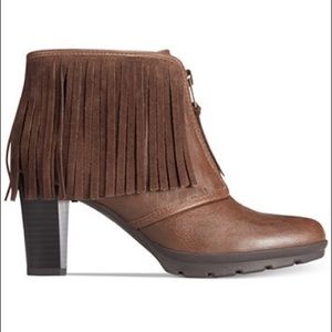 Brown Fringe Ankle Boots
