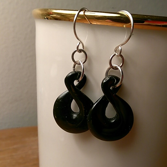 Jewelry - Carved Onyx and Sterling Silver Earrings