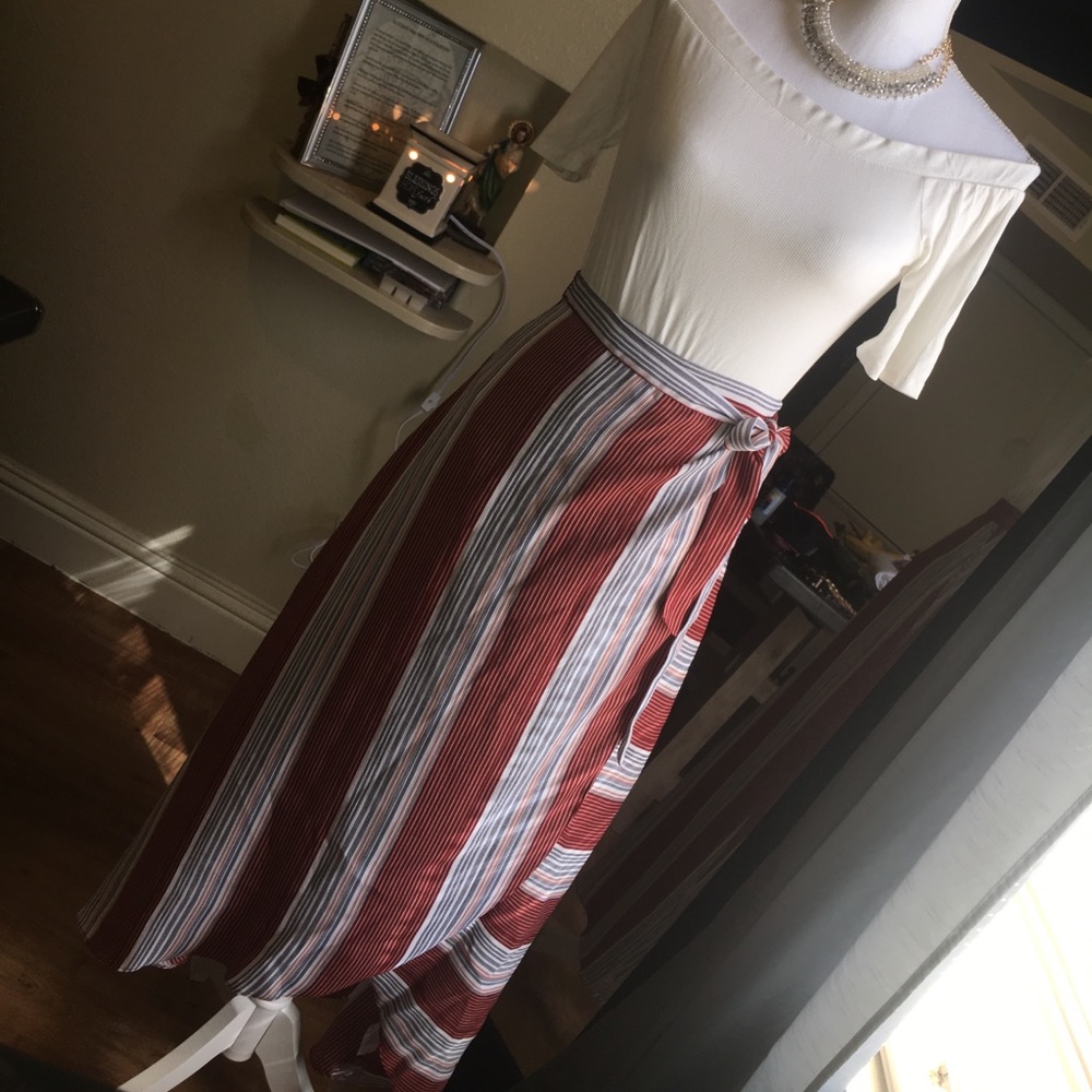 Striped maxi skirt