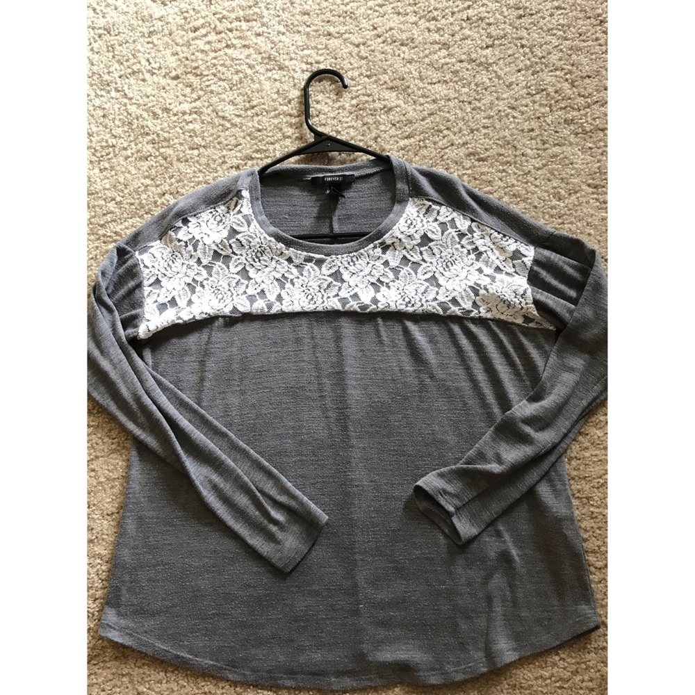 Crochet detail sweater blouse