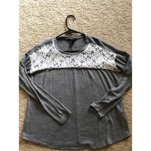 Crochet detail sweater blouse