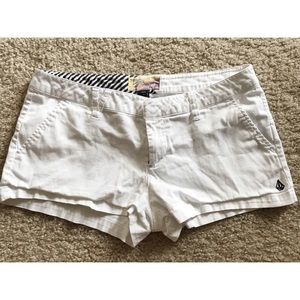 White Volcom shorts