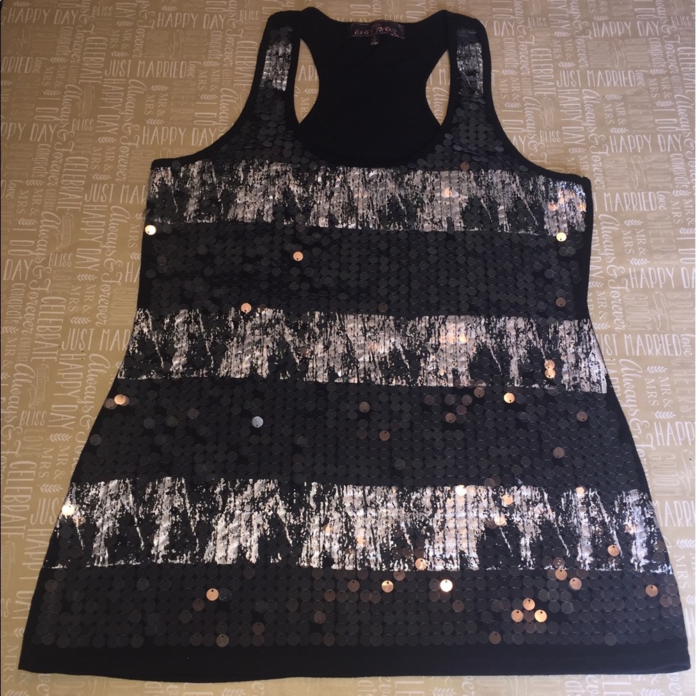 Almost Famous Sequin Razorback Tank - Picture 2 of 4