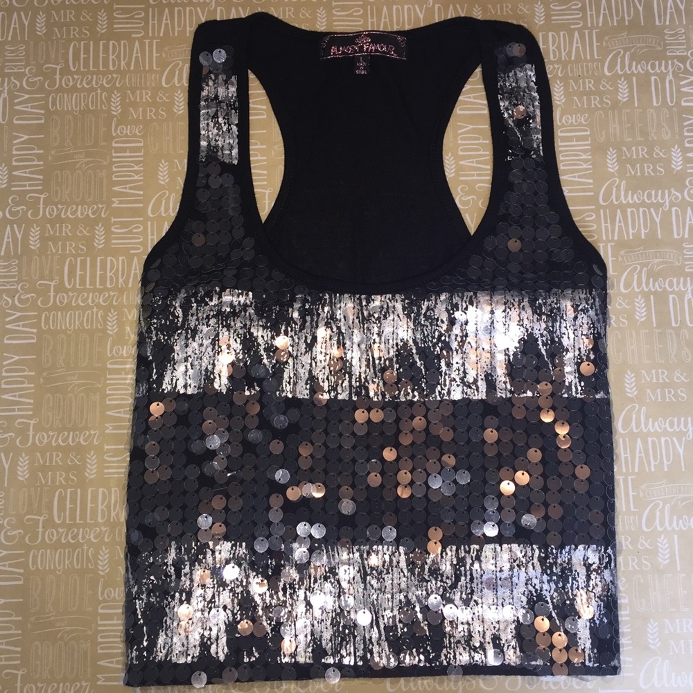 Almost Famous Sequin Razorback Tank