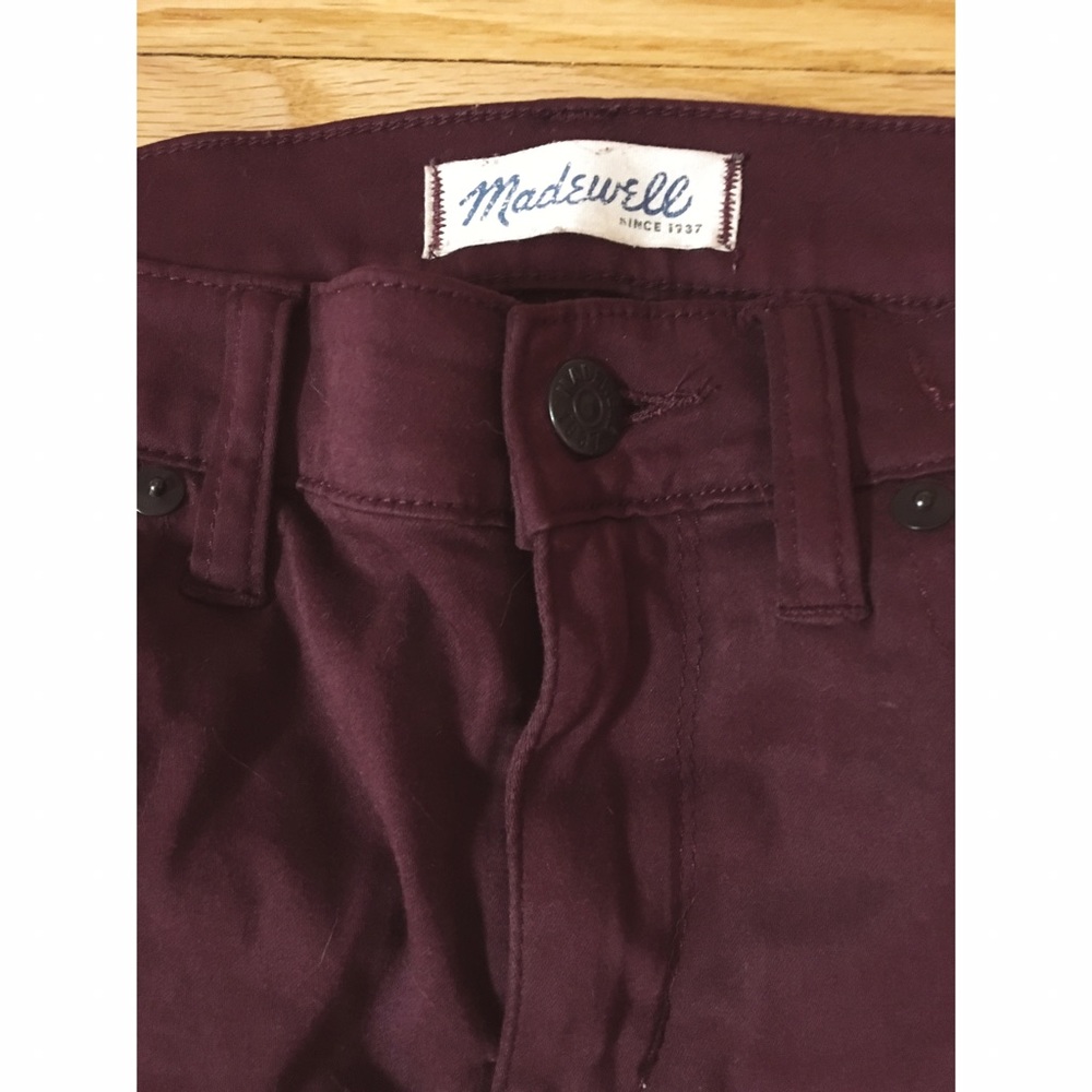 Madewell crimson jeans.