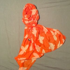 Orange Flower Silhouette Scarf
