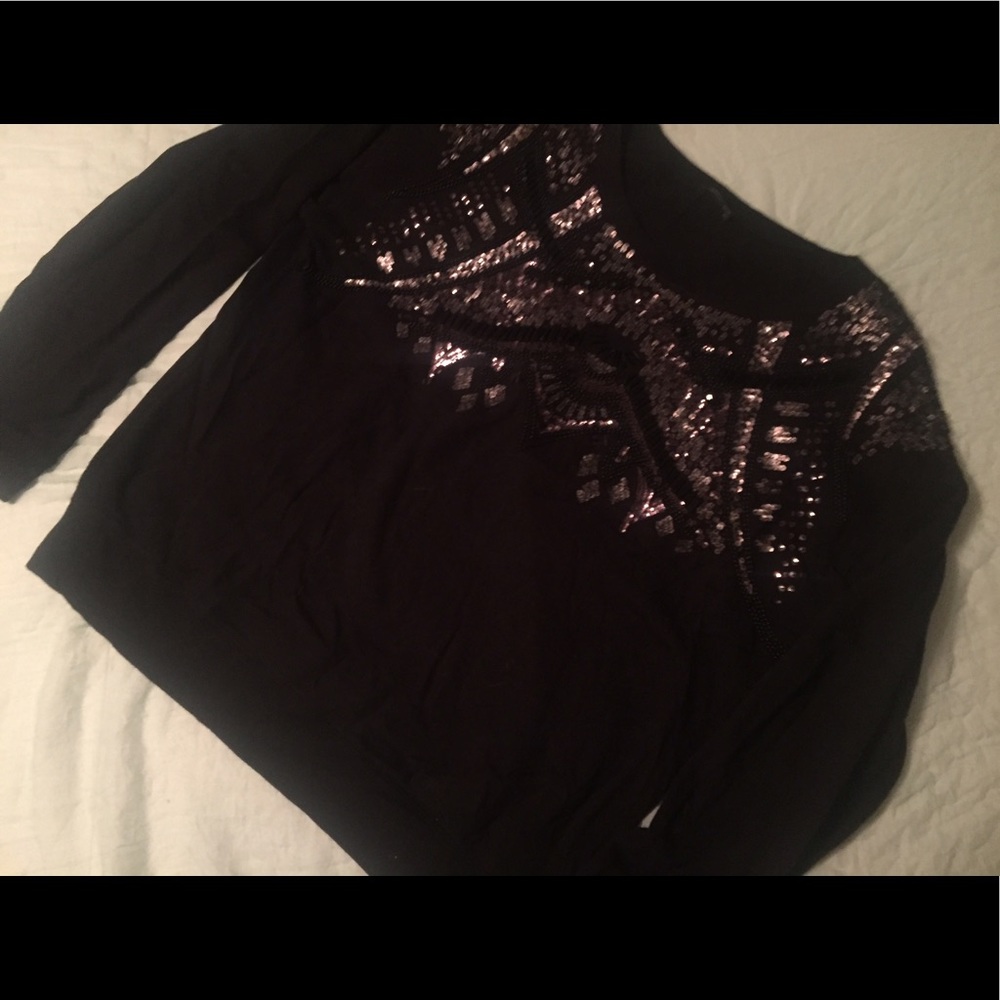 Black sequined sweater