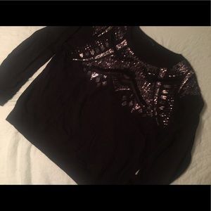 Black sequined sweater