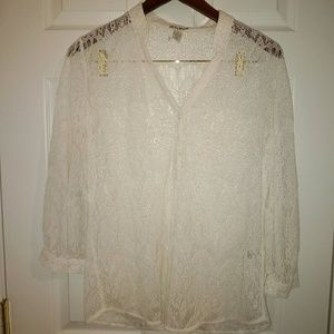 Lace blouse. Cover up.