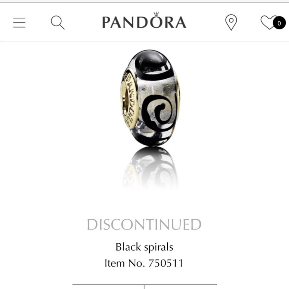 Authentic 14k Pandora Spiral Murano Glass Bead