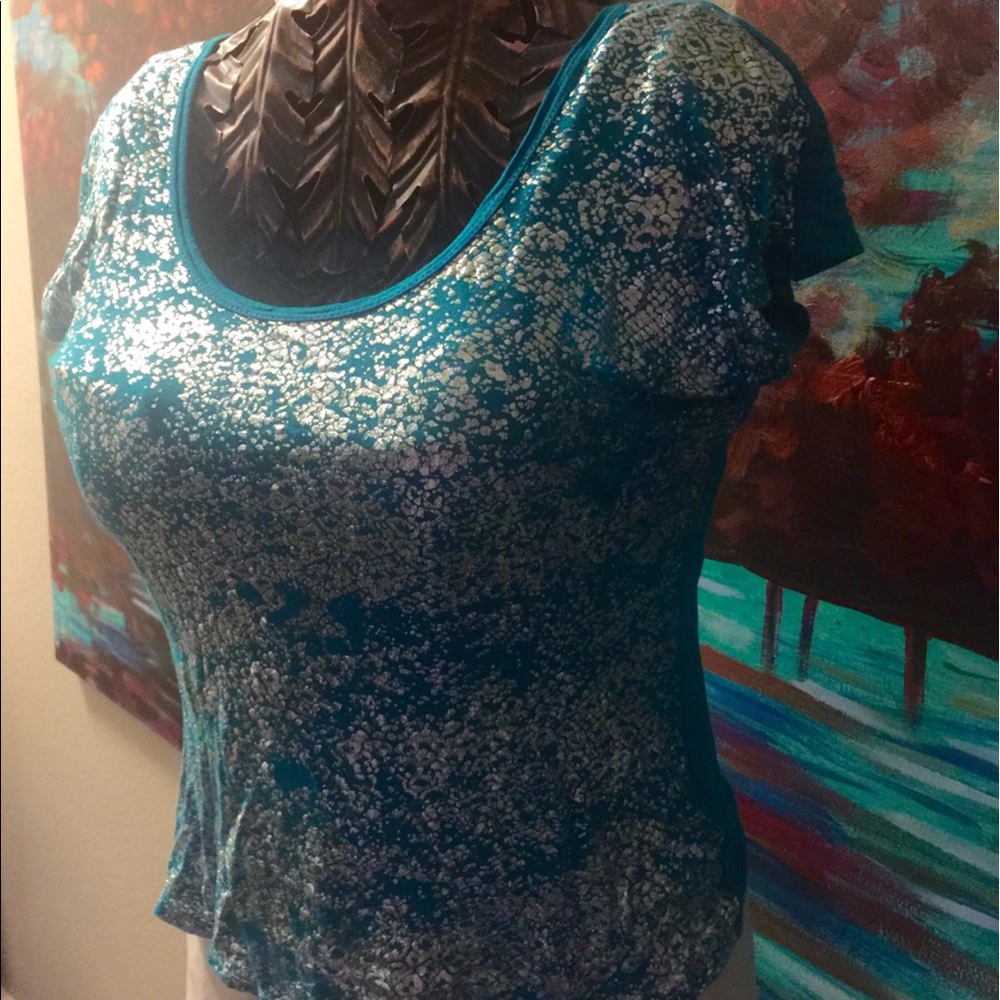 Blue and silver t shirt