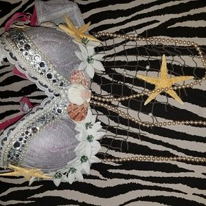 Handmade mermaid rave bra