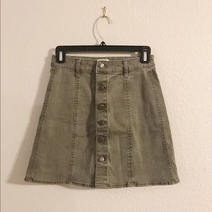 Mossimo Olive Green Button Down Skirt