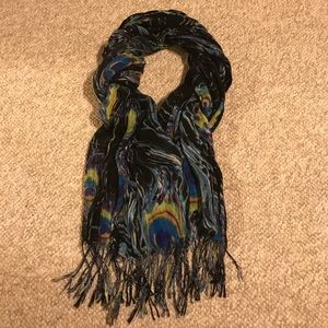Skinny Peacock Feather Scarf