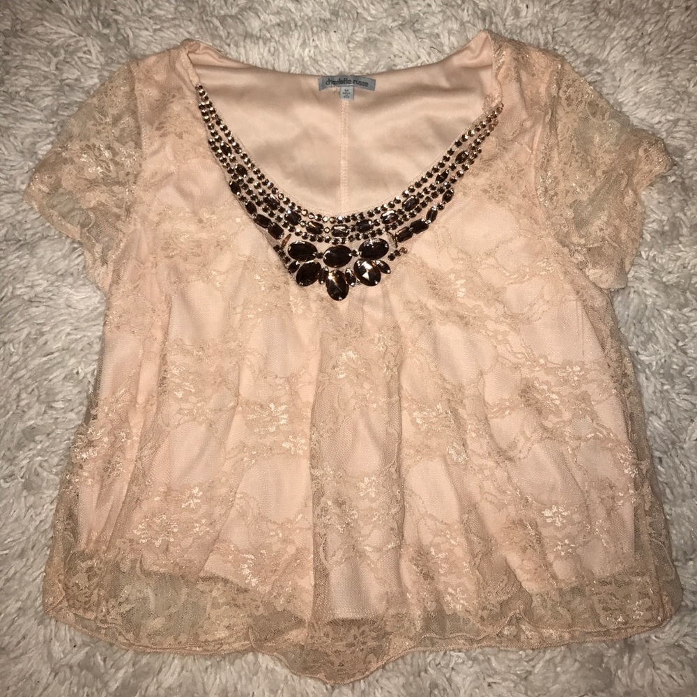 Pink Lace Crop Top