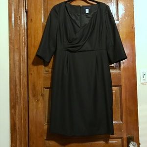 Jcrew pleated wrap neckline suiting dress, 4p