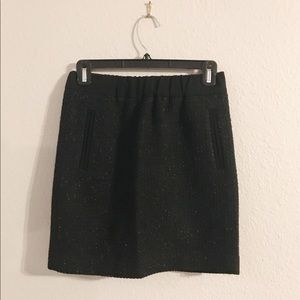Black tweed shimmery pencil skirt