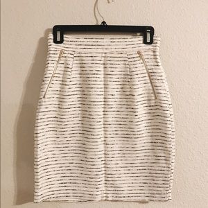 White tweed pencil skirt