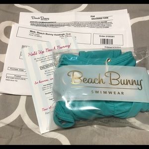Beach Bunny Hard Summer Bikini Bottom in Aqua.