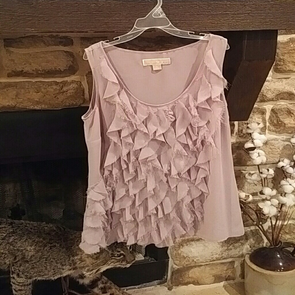 Michael Kors ruffled lavender dressy tank