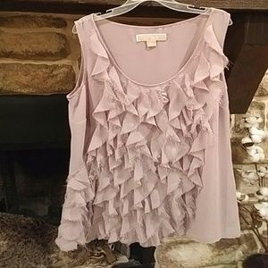 Michael Kors Tops - Michael Kors ruffled lavender dressy tank Michael Kors Tops - Michael Kors ruffled lavender dressy tank