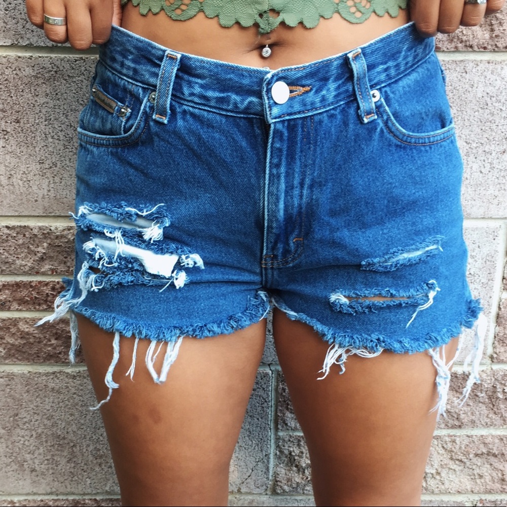 Distressed Calvin Klein Shorts