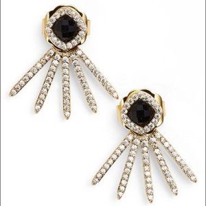 Melanie Auld Pave Rhinestone Ear Jackets • Black