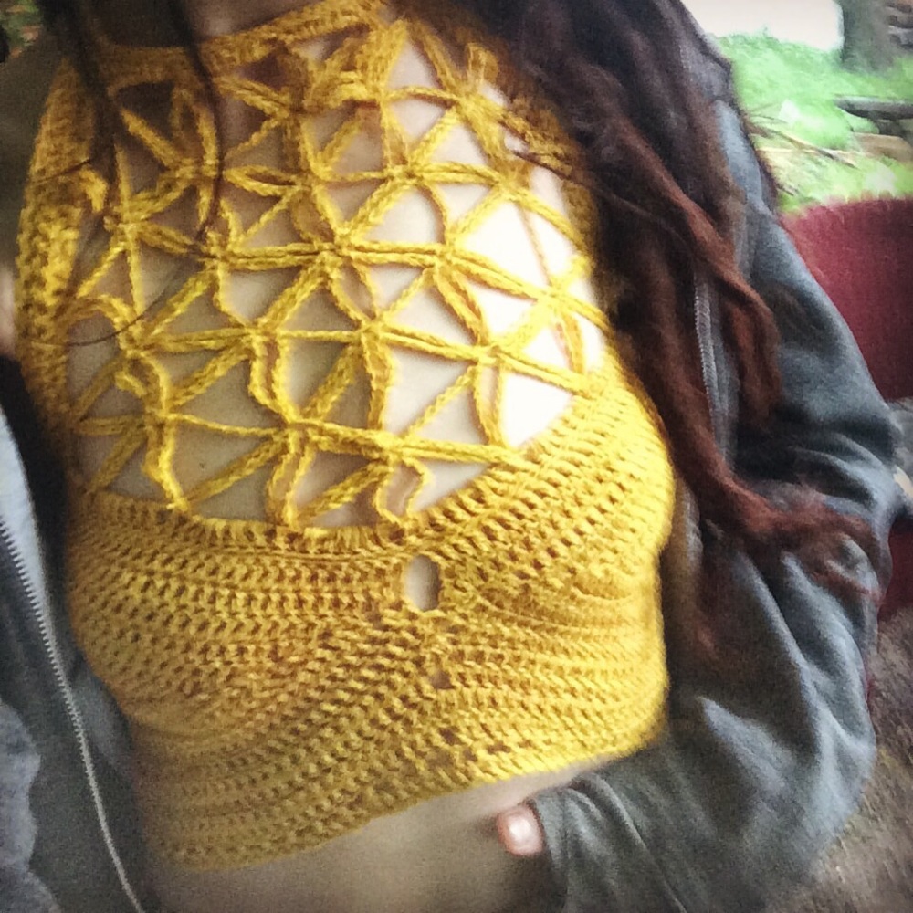100% Hemp Flower of Life Crochet Top ♡