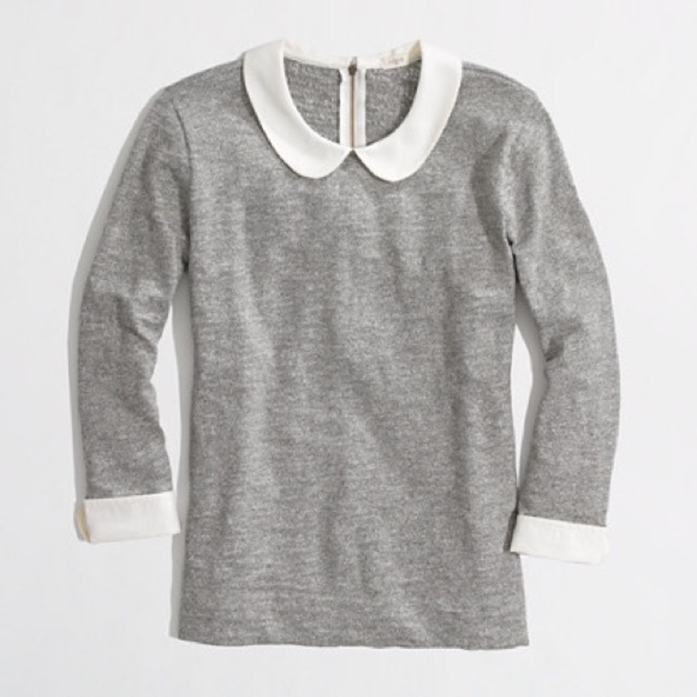J. Crew Peter Pan Collar 3/4 sleeve tee