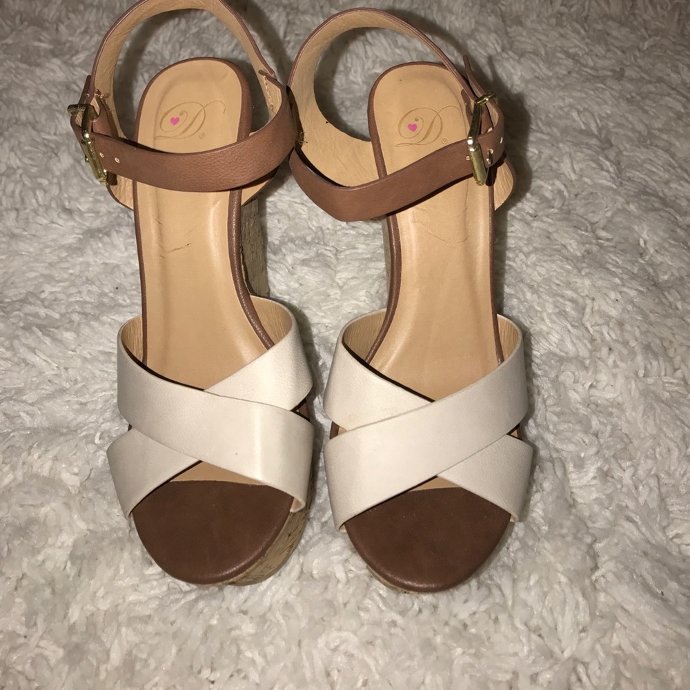 Brown and Beige Wedges
