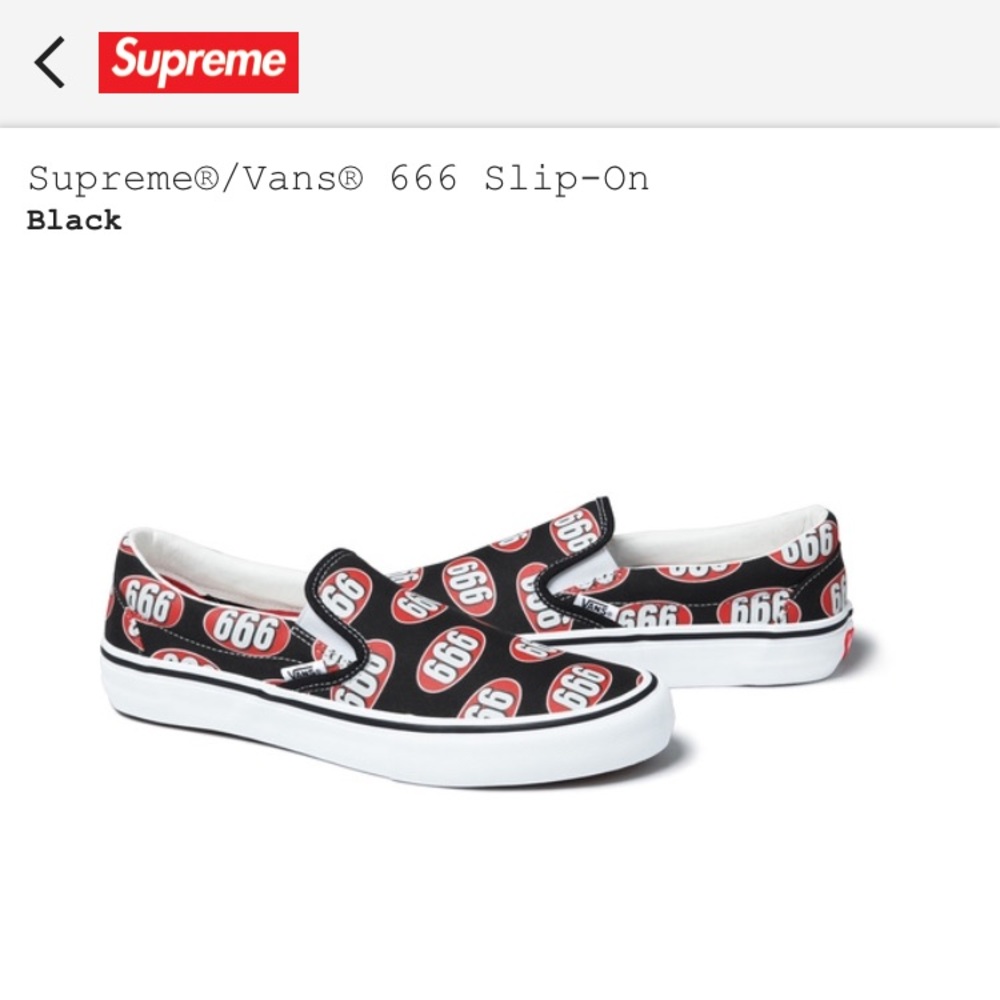 Supreme vans slip ons