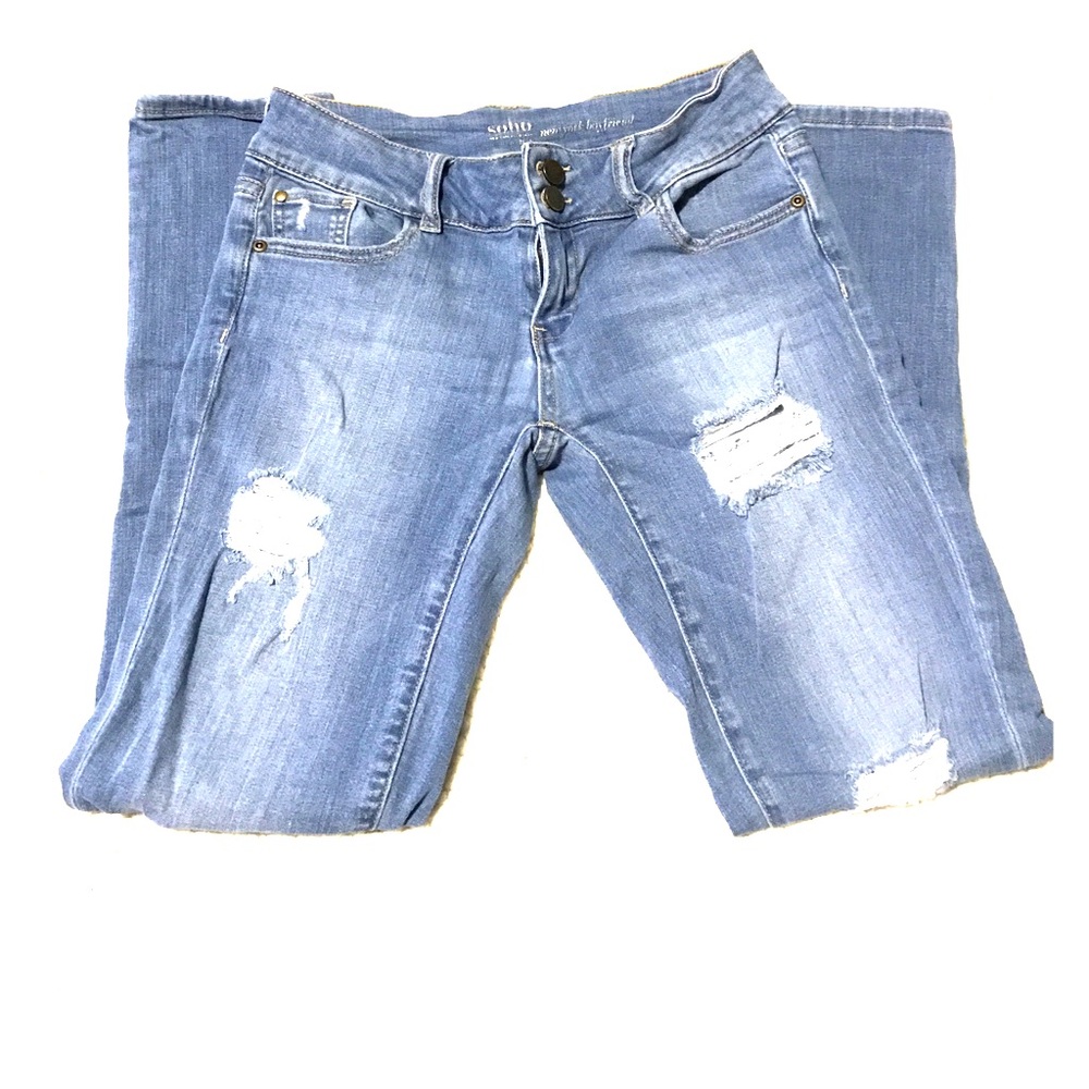 NY&Co Distressed Boyfriend Jeans
