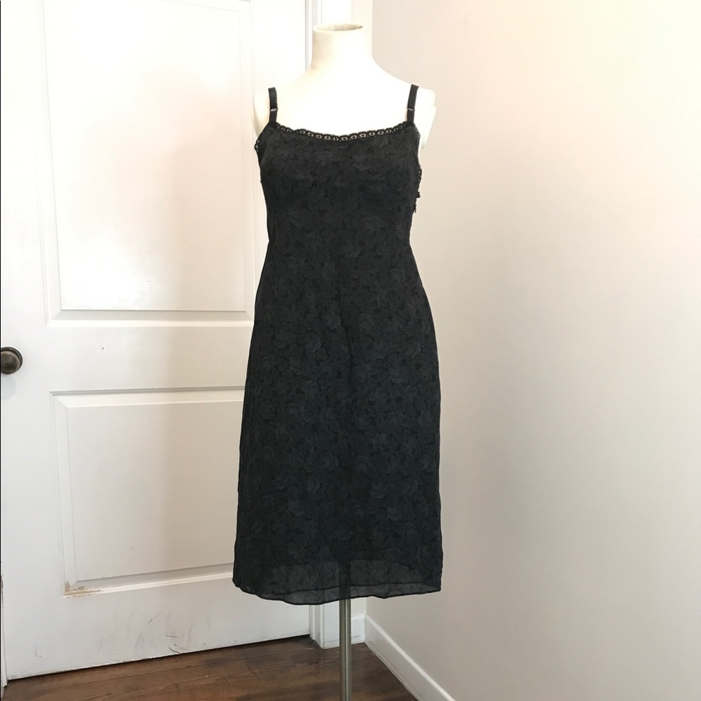 Calvin Klein Black Floral Slip Dress
