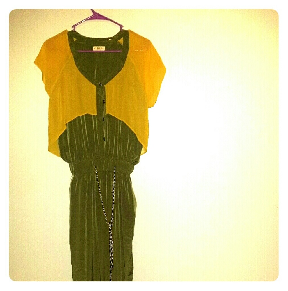 Beautiful Army Green and Yellow Jumpsuit