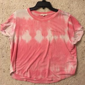 A pink crop top