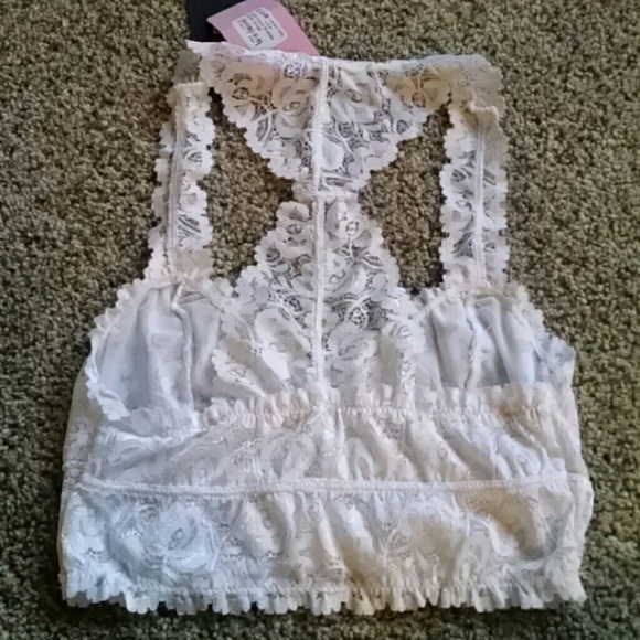 White Racerback Bralette - Picture 2 of 4