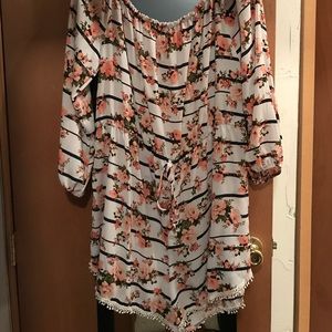 Off the shoulder romper.