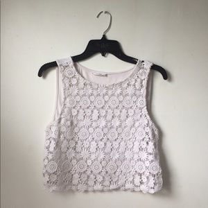 White Floral Crop Top