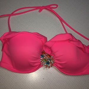 Pink Victoria Secret bikini top with a gem