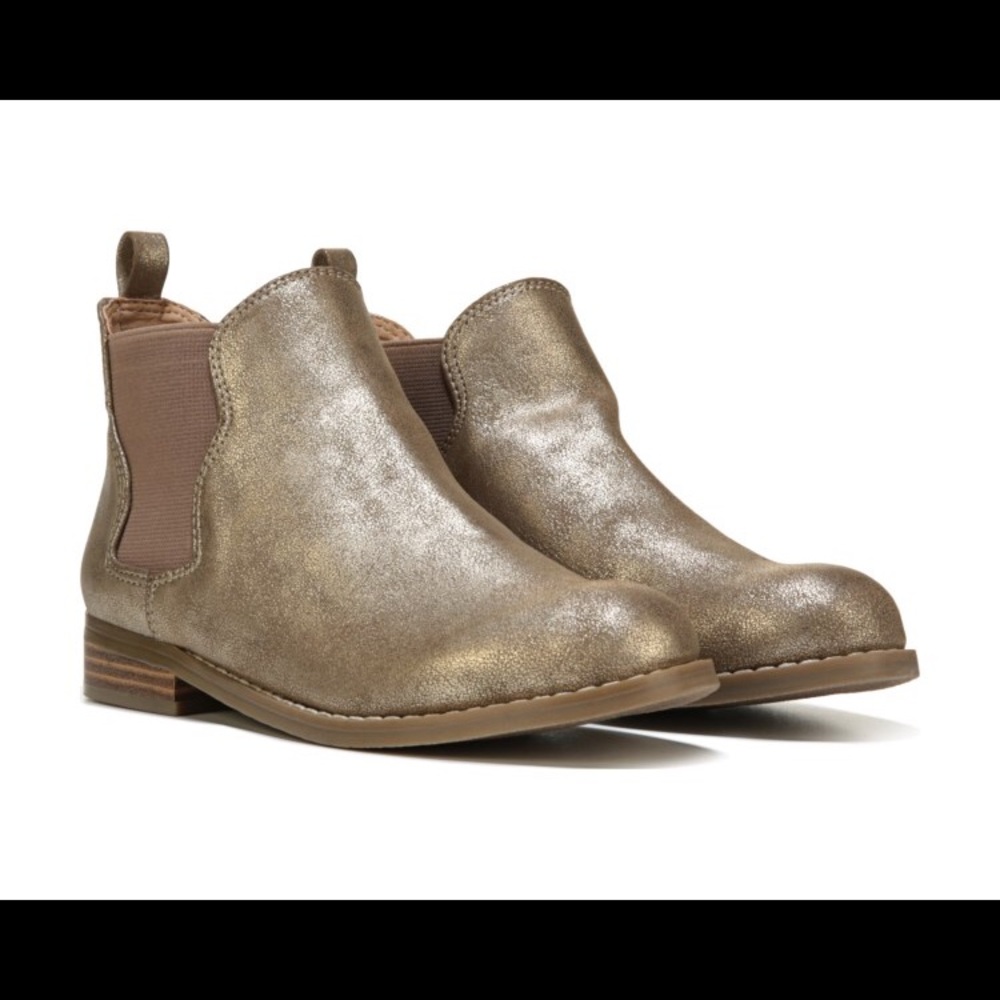 Girls Shimmering Gold Bootie Shoe