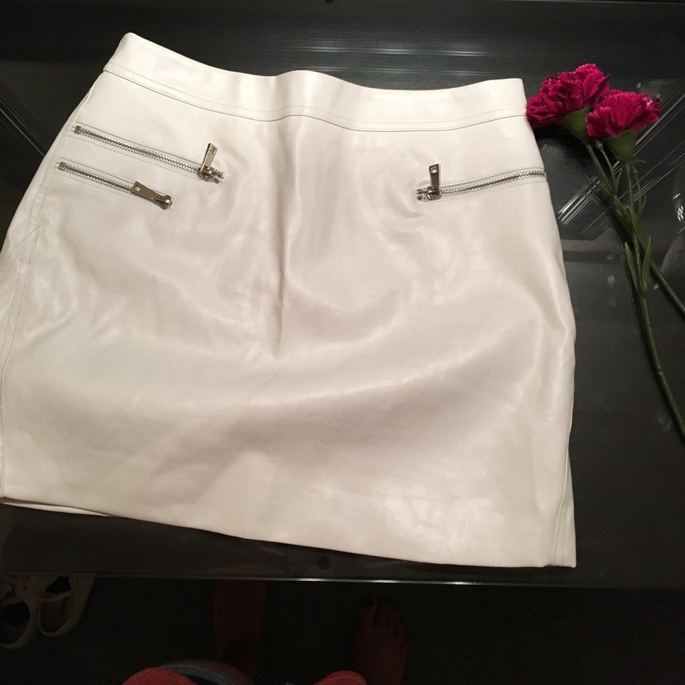 White Leather Skirt