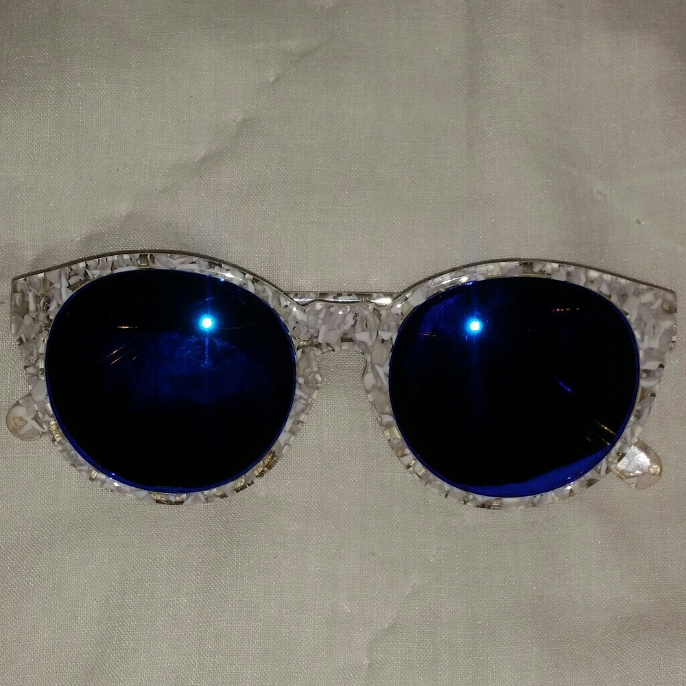AQS AQUASWISS ROUND BLUE SUNNIES SUNGLASSES