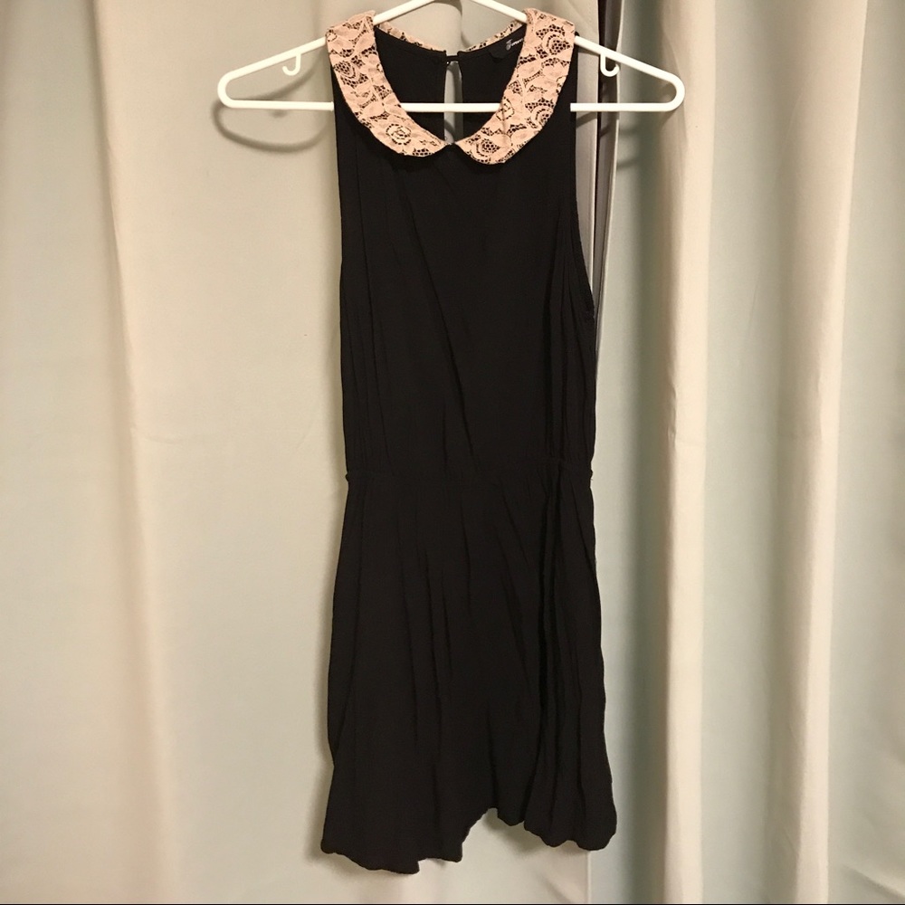 Black dress w/ lace peter pan collar