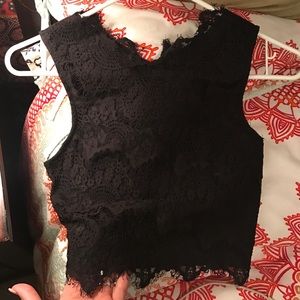 Lace Black Crop Top