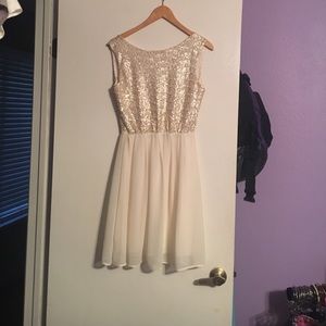 Cream dress with Gold sequins